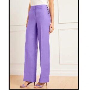 NWOT Talbots Lavender Tulip Linen Greenwich Pants 10